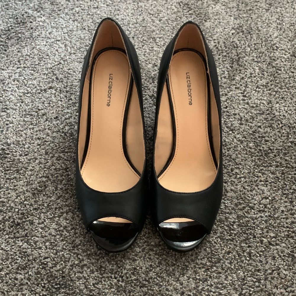 Liz Claiborne peep toe wedge